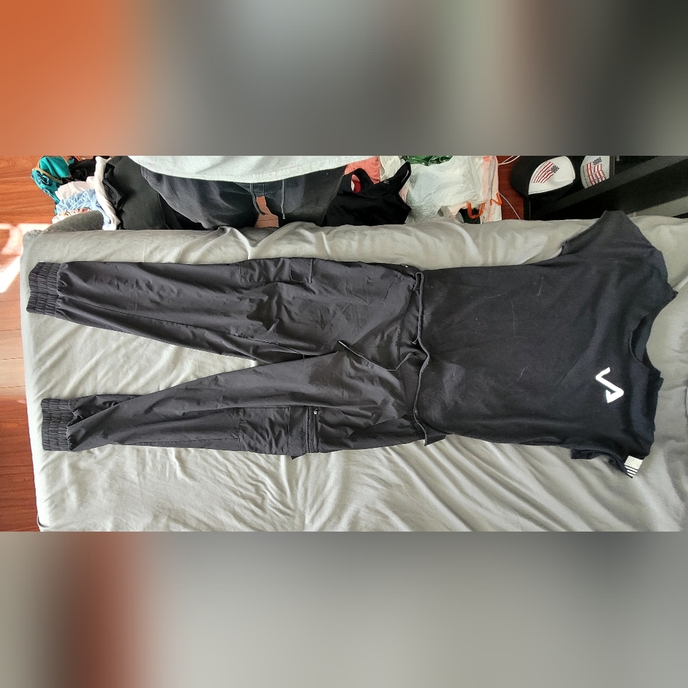Source Unknown Black Ankle Jumpsuit